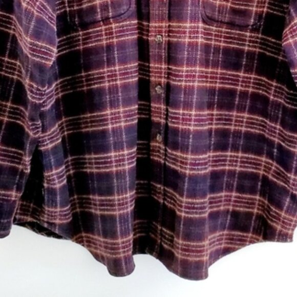 ST. John's Bay XXL Red Plaid Button-up Cotton Long Sleeve Work Shacket - Picture 10 of 11